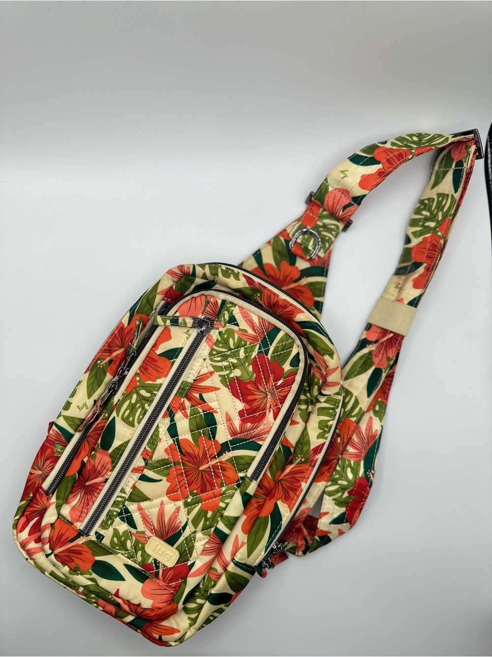 Lug “Tailback” Sling Crossbody Bag Lush Luau Quilted Backpack RFID Tropical
